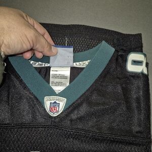 Reebok Black and Teal Men's Jersey